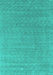 Machine Washable Abstract Turquoise Contemporary Area Rugs, wshcon2484turq