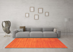 Machine Washable Abstract Orange Contemporary Area Rugs in a Living Room, wshcon2485org