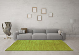 Machine Washable Abstract Turquoise Contemporary Area Rugs in a Living Room,, wshcon2485turq
