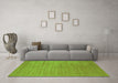 Machine Washable Abstract Green Contemporary Area Rugs in a Living Room,, wshcon2485grn