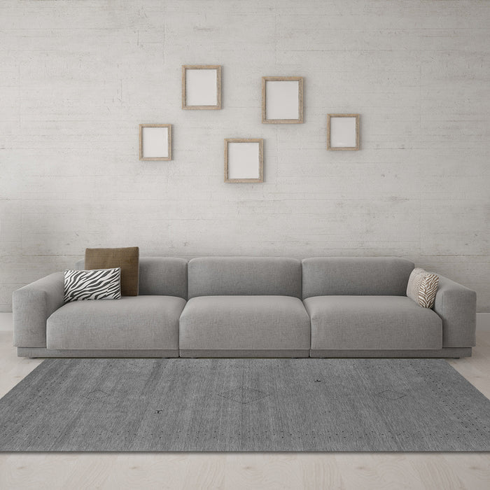 Machine Washable Abstract Gray Contemporary Rug in a Living Room,, wshcon2485gry