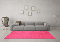 Machine Washable Abstract Pink Contemporary Rug, wshcon2485pnk