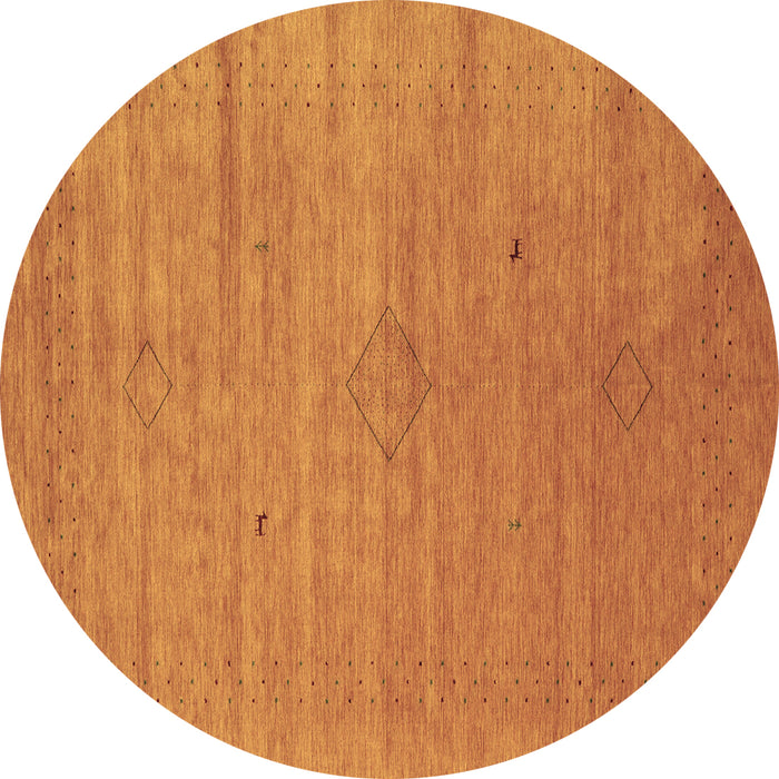 Round Abstract Brown Contemporary Rug, con2485brn