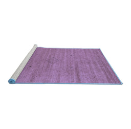Sideview of Machine Washable Abstract Blue Contemporary Rug, wshcon2485blu