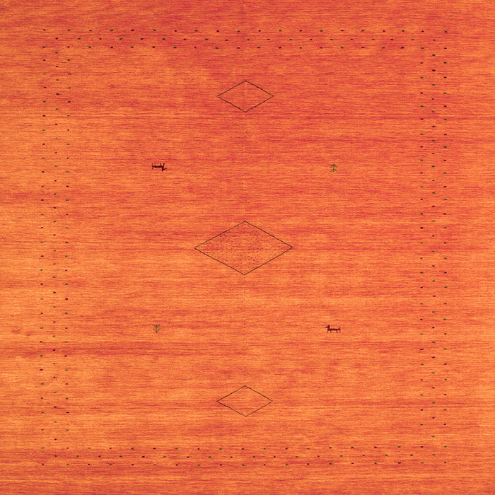 Serging Thickness of Abstract Orange Contemporary Rug, con2485org