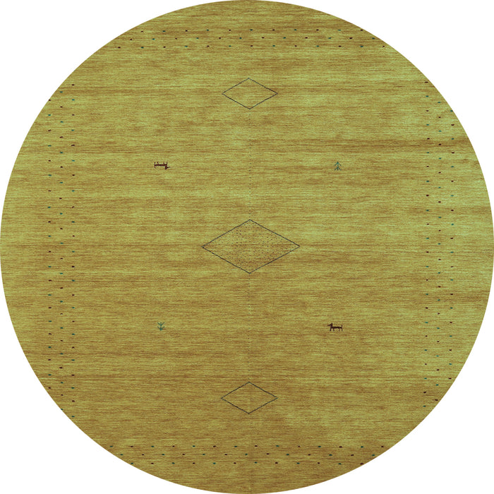 Round Abstract Light Blue Contemporary Rug, con2485lblu
