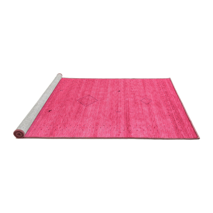 Sideview of Machine Washable Abstract Pink Contemporary Rug, wshcon2485pnk