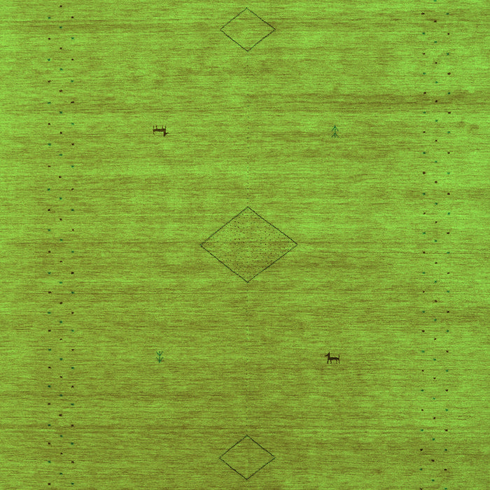 Serging Thickness of Machine Washable Abstract Green Contemporary Area Rugs, wshcon2485grn
