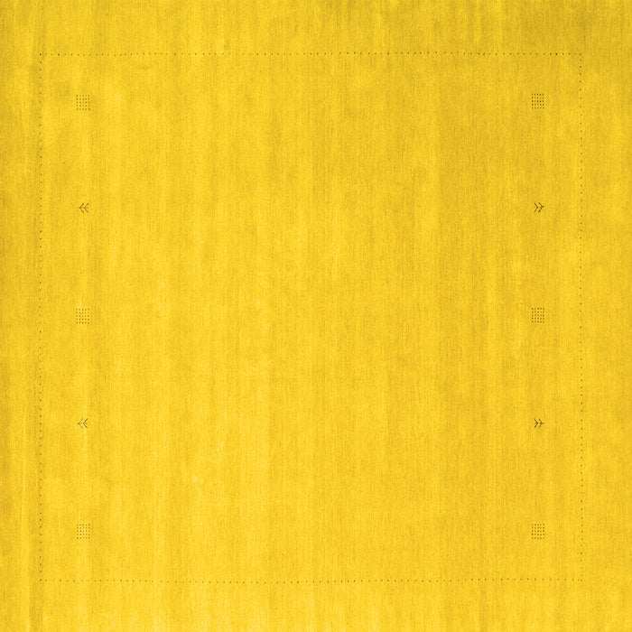 Square Solid Yellow Modern Rug, con2486yw