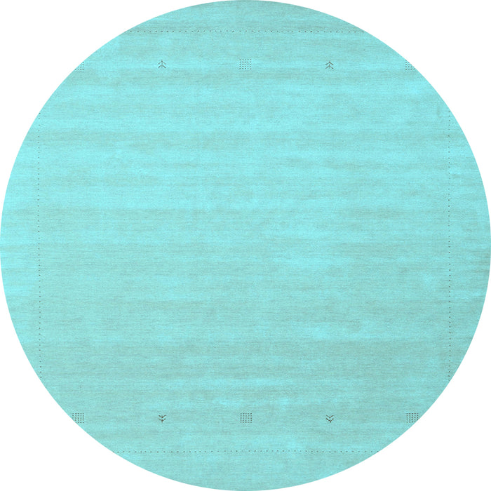 Round Solid Light Blue Modern Rug, con2486lblu