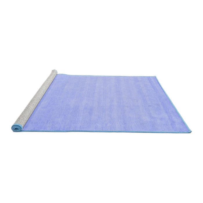 Sideview of Machine Washable Solid Blue Modern Rug, wshcon2486blu