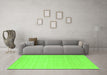 Machine Washable Solid Green Modern Area Rugs in a Living Room,, wshcon2486grn