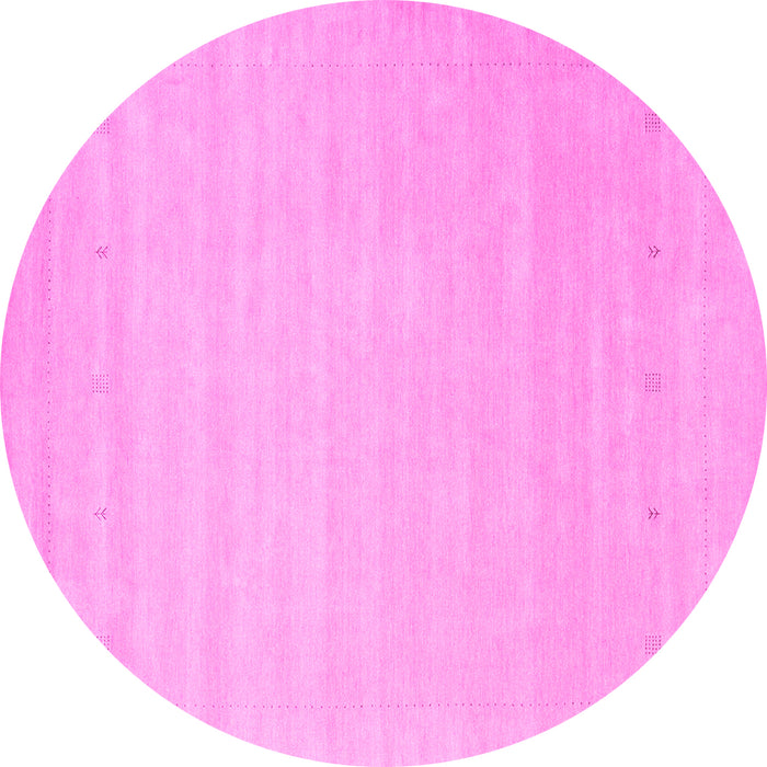 Round Solid Pink Modern Rug, con2486pnk