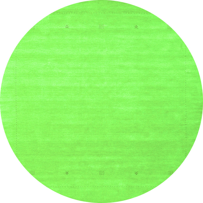 Square Solid Green Modern Rug, con2486grn