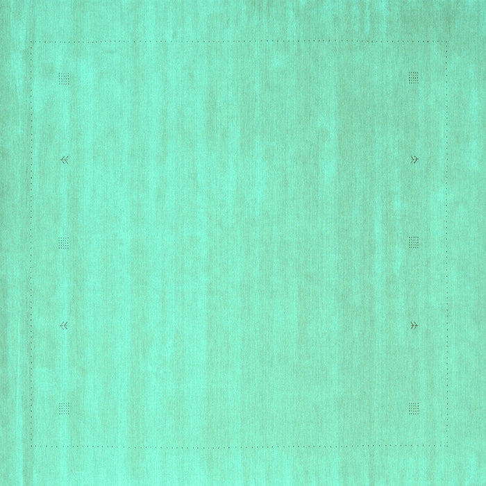 Square Machine Washable Solid Turquoise Modern Area Rugs, wshcon2486turq