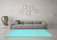 Machine Washable Solid Light Blue Modern Rug, wshcon2487lblu