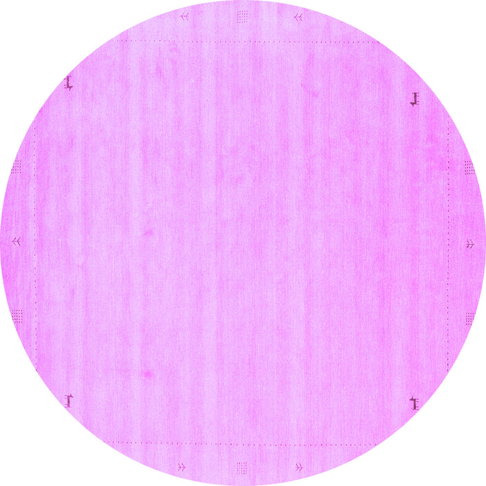 Round Machine Washable Solid Purple Modern Area Rugs, wshcon2487pur