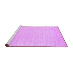 Sideview of Machine Washable Solid Purple Modern Area Rugs, wshcon2487pur