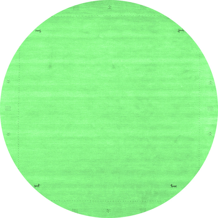 Round Solid Emerald Green Modern Rug, con2487emgrn