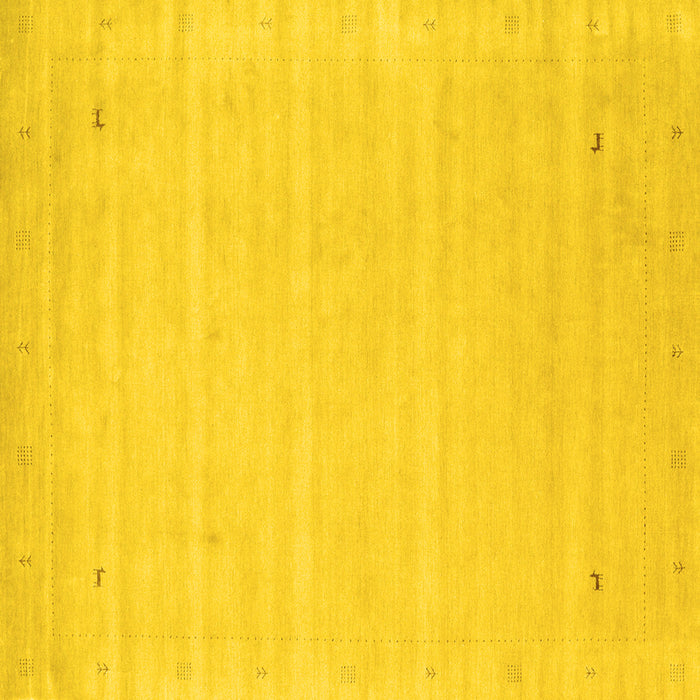 Square Solid Yellow Modern Rug, con2487yw
