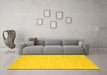 Machine Washable Solid Yellow Modern Rug in a Living Room, wshcon2487yw