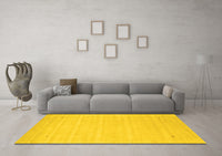 Machine Washable Solid Yellow Modern Rug, wshcon2487yw