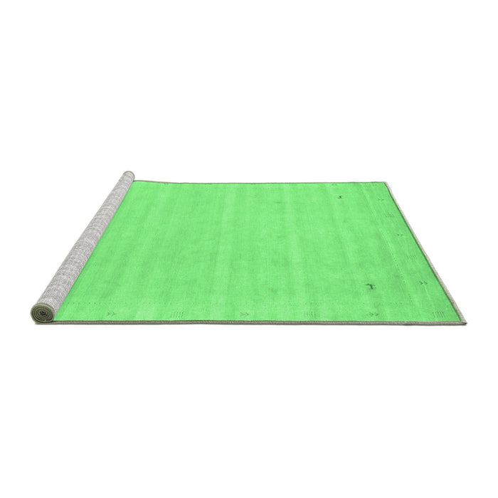 Sideview of Machine Washable Solid Emerald Green Modern Area Rugs, wshcon2487emgrn