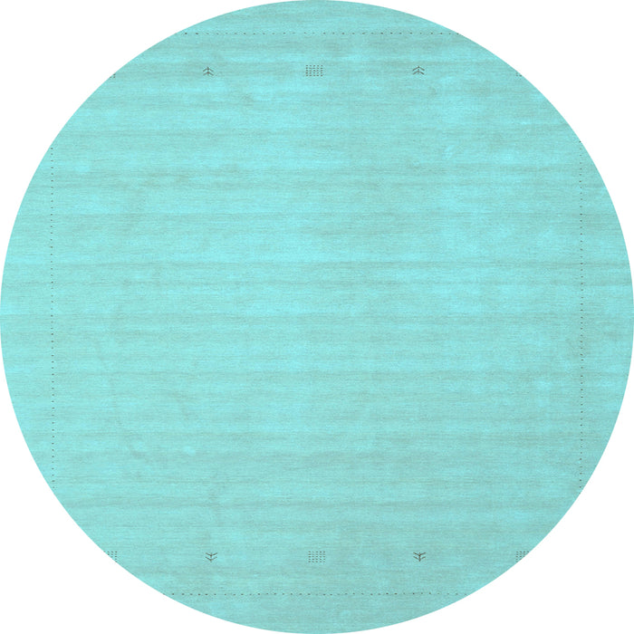 Round Solid Light Blue Modern Rug, con2488lblu