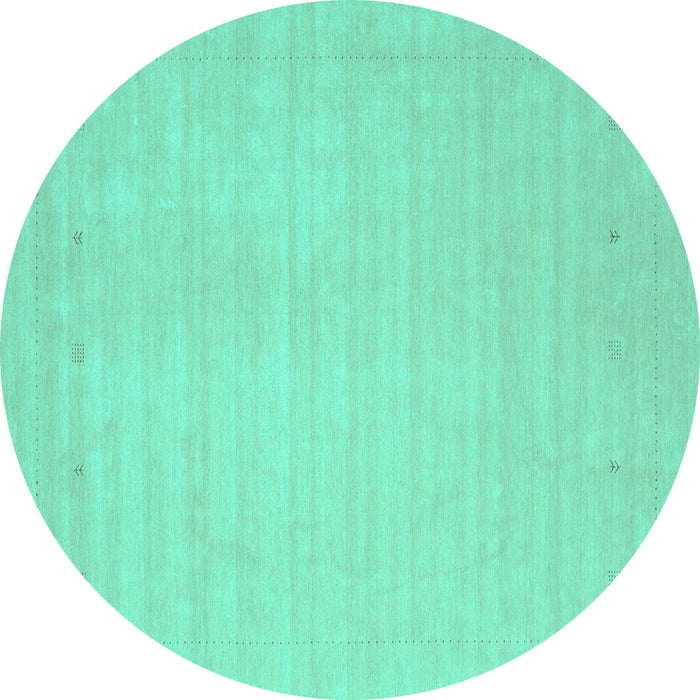 Round Solid Turquoise Modern Rug, con2488turq