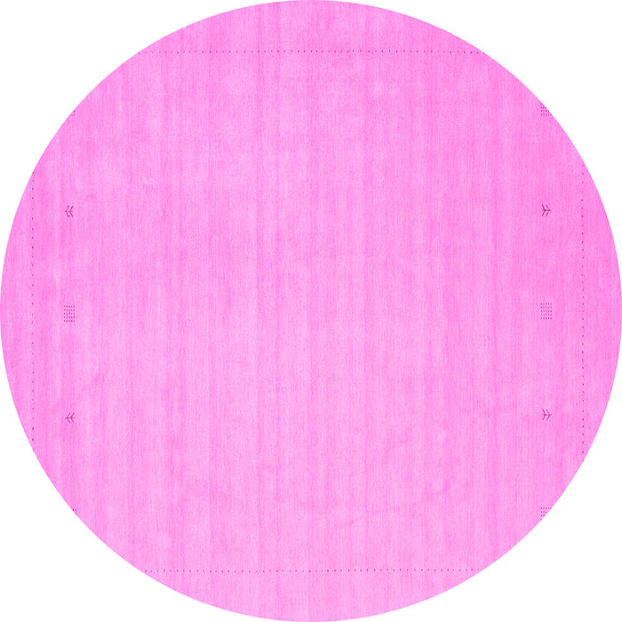 Round Solid Pink Modern Rug, con2488pnk