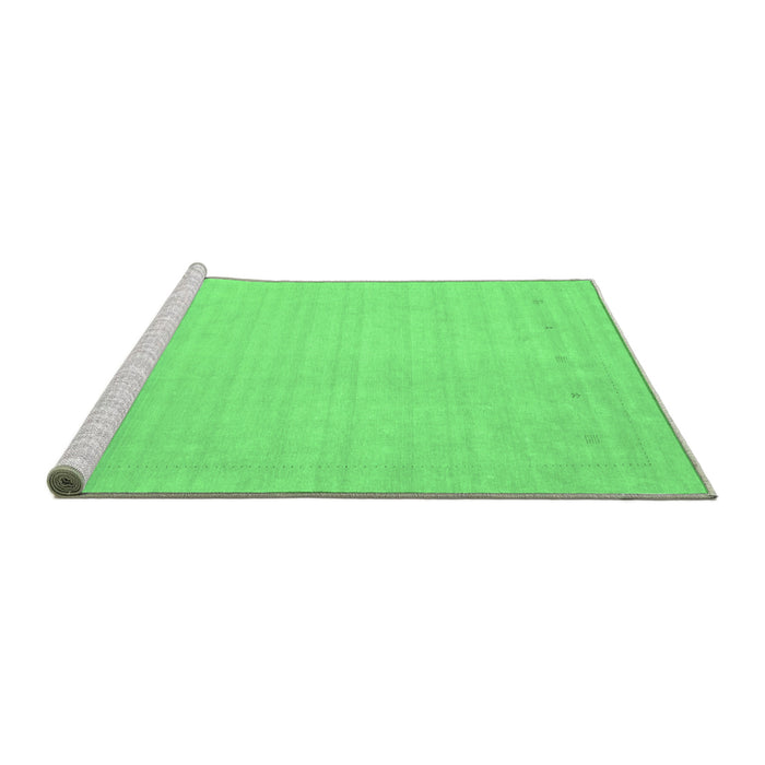 Sideview of Machine Washable Solid Emerald Green Modern Area Rugs, wshcon2488emgrn