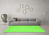 Machine Washable Solid Green Modern Rug, wshcon2488grn