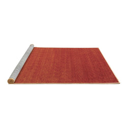 Sideview of Machine Washable Abstract Brown Contemporary Rug, wshcon2489brn