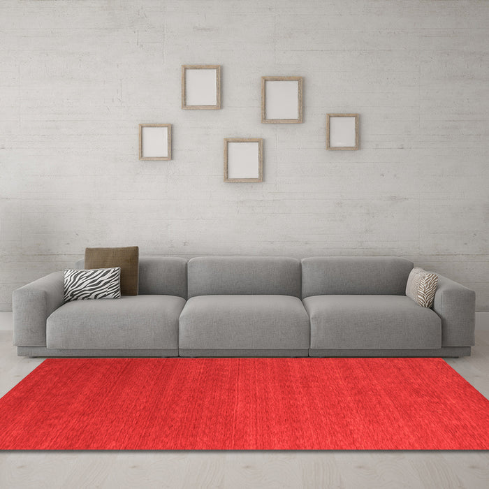 Machine Washable Abstract Orange Contemporary Area Rugs in a Living Room, wshcon2489org