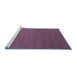 Sideview of Machine Washable Abstract Blue Contemporary Rug, wshcon2489blu