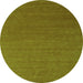 Square Abstract Green Contemporary Rug, con2489grn