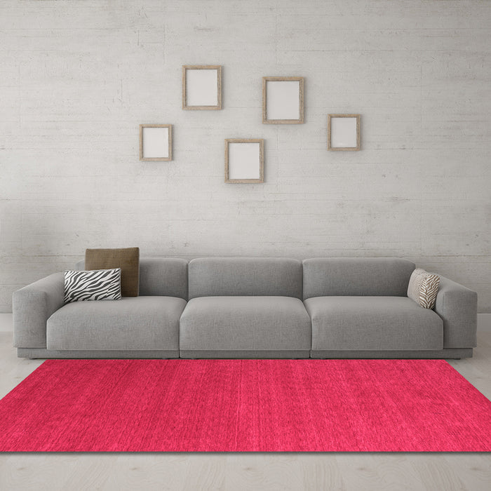 Machine Washable Abstract Pink Contemporary Rug in a Living Room, wshcon2489pnk
