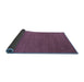 Sideview of Abstract Blue Contemporary Rug, con2489blu