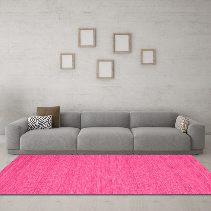 Machine Washable Abstract Pink Contemporary Rug in a Living Room, wshcon248pnk