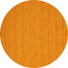 Round Abstract Yellow Contemporary Rug, con248yw