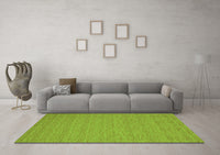 Machine Washable Abstract Green Contemporary Rug, wshcon248grn