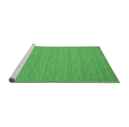 Sideview of Machine Washable Abstract Emerald Green Contemporary Area Rugs, wshcon248emgrn