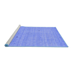 Sideview of Machine Washable Abstract Blue Contemporary Rug, wshcon2490blu