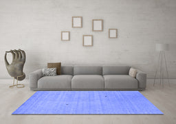 Machine Washable Abstract Blue Contemporary Rug in a Living Room, wshcon2490blu