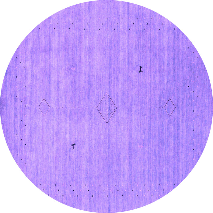 Round Machine Washable Abstract Purple Contemporary Area Rugs, wshcon2490pur