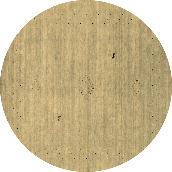 Round Abstract Brown Contemporary Rug, con2490brn