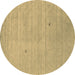 Round Abstract Brown Contemporary Rug, con2490brn