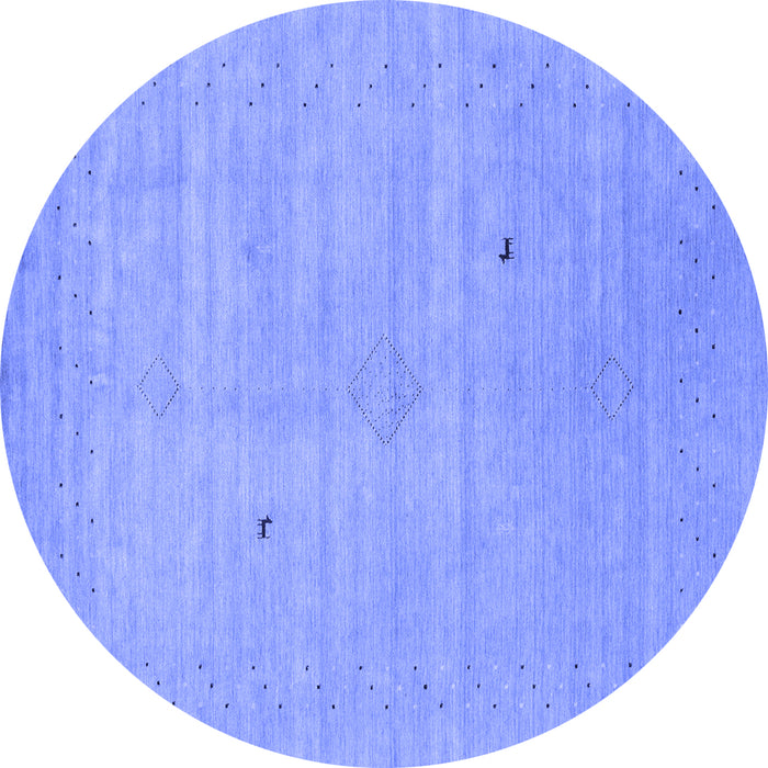 Round Machine Washable Abstract Blue Contemporary Rug, wshcon2490blu