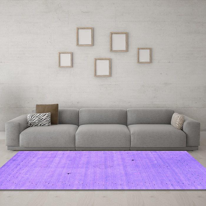 Machine Washable Abstract Purple Contemporary Area Rugs in a Living Room, wshcon2490pur