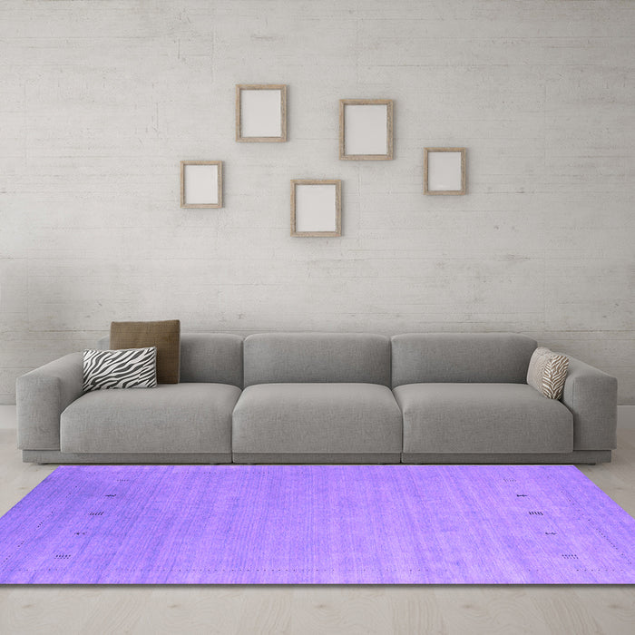 Machine Washable Abstract Purple Contemporary Area Rugs in a Living Room, wshcon2491pur